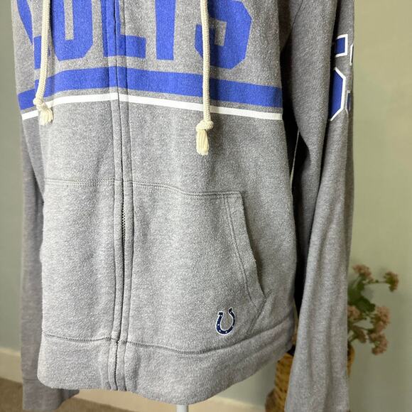 Cute Vintage y2k PINK Colts NFL gray zip up hoodie/sweatshirt - Picture 3 of 6